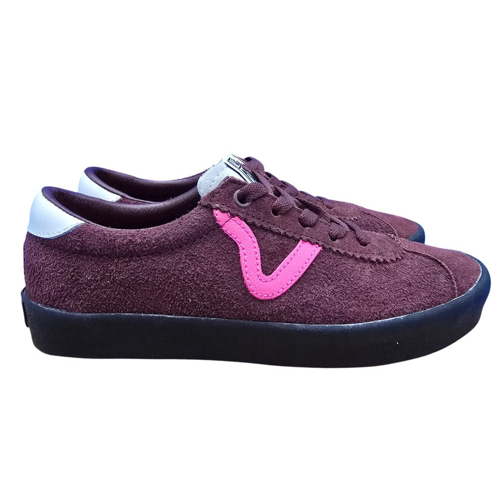 Vans Suede Retro Sport Shoes Women's 7.5 Burgundy Pink Low Top Sneakers